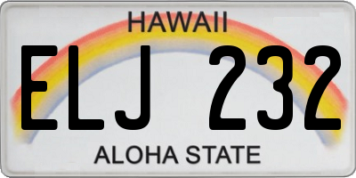 HI license plate ELJ232