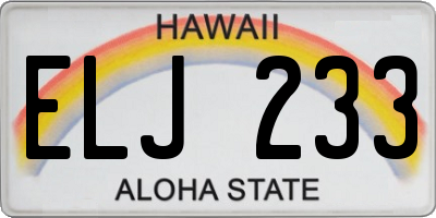 HI license plate ELJ233