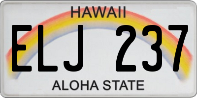 HI license plate ELJ237