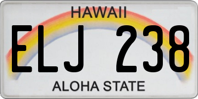 HI license plate ELJ238