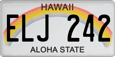 HI license plate ELJ242