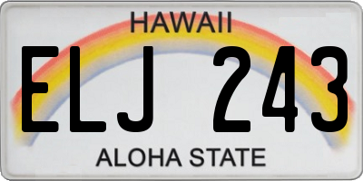 HI license plate ELJ243