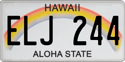 HI license plate ELJ244