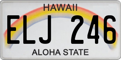 HI license plate ELJ246