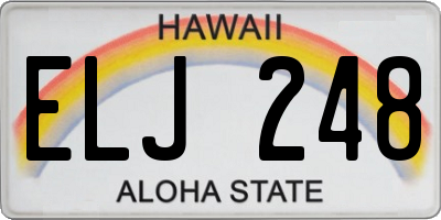HI license plate ELJ248