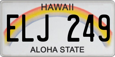 HI license plate ELJ249