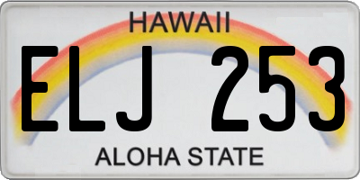 HI license plate ELJ253