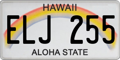 HI license plate ELJ255