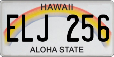 HI license plate ELJ256