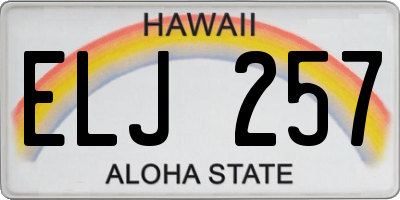 HI license plate ELJ257