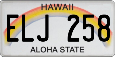 HI license plate ELJ258