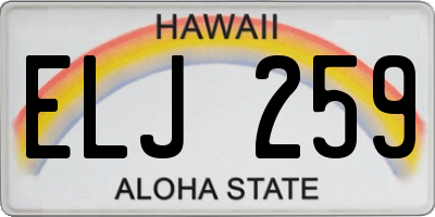 HI license plate ELJ259