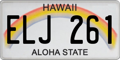 HI license plate ELJ261