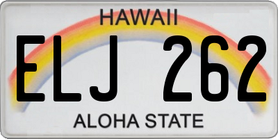 HI license plate ELJ262