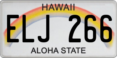 HI license plate ELJ266