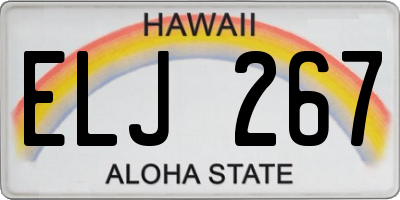HI license plate ELJ267