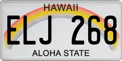 HI license plate ELJ268