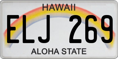 HI license plate ELJ269