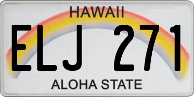 HI license plate ELJ271