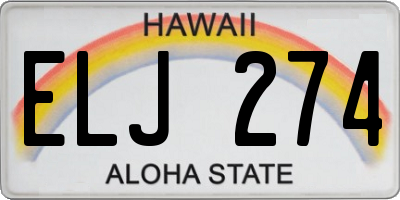 HI license plate ELJ274