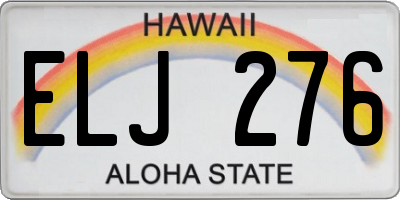 HI license plate ELJ276