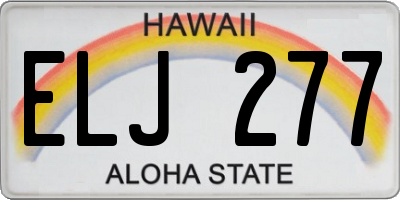 HI license plate ELJ277