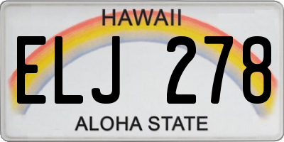 HI license plate ELJ278