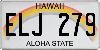 HI license plate ELJ279