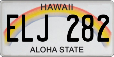 HI license plate ELJ282