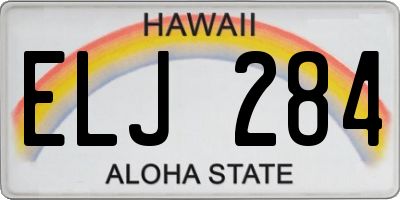 HI license plate ELJ284