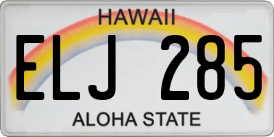 HI license plate ELJ285