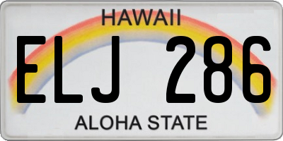 HI license plate ELJ286