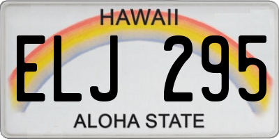 HI license plate ELJ295