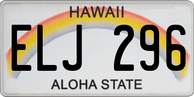 HI license plate ELJ296
