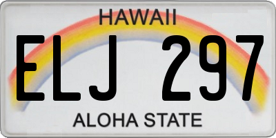 HI license plate ELJ297