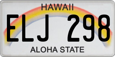 HI license plate ELJ298