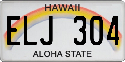 HI license plate ELJ304