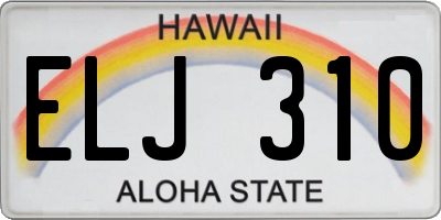 HI license plate ELJ310