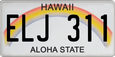 HI license plate ELJ311