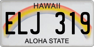 HI license plate ELJ319