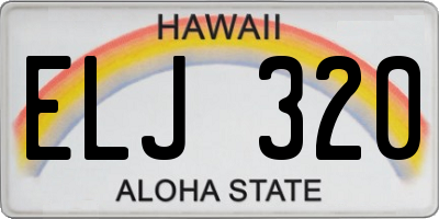 HI license plate ELJ320