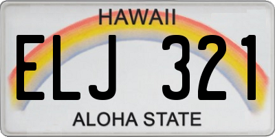 HI license plate ELJ321