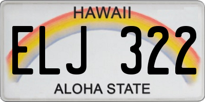 HI license plate ELJ322