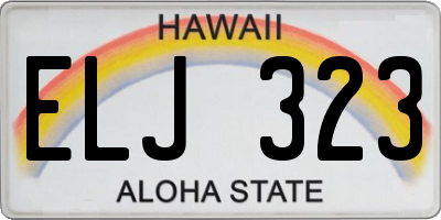 HI license plate ELJ323