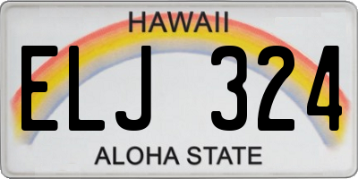 HI license plate ELJ324