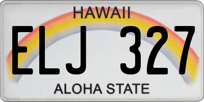 HI license plate ELJ327