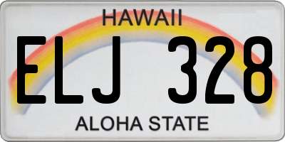 HI license plate ELJ328