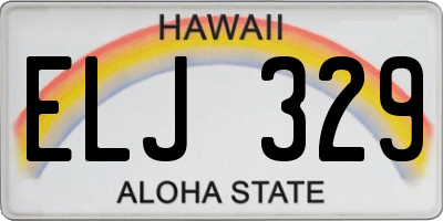 HI license plate ELJ329