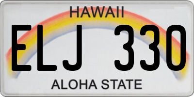 HI license plate ELJ330