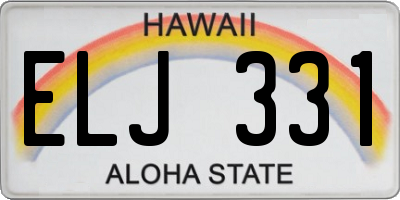 HI license plate ELJ331